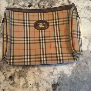 Vintage Burberry Nova Check Toiletry Bag | Plaid Cosmetic Pouch